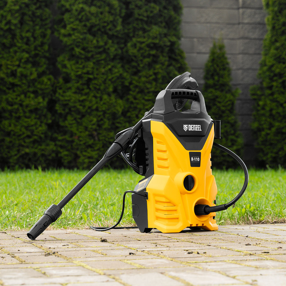 Моечная машина высокого давления R-110, 1500 Вт, 110 бар, 5,7 л/мин, переносная Denzel (58232)