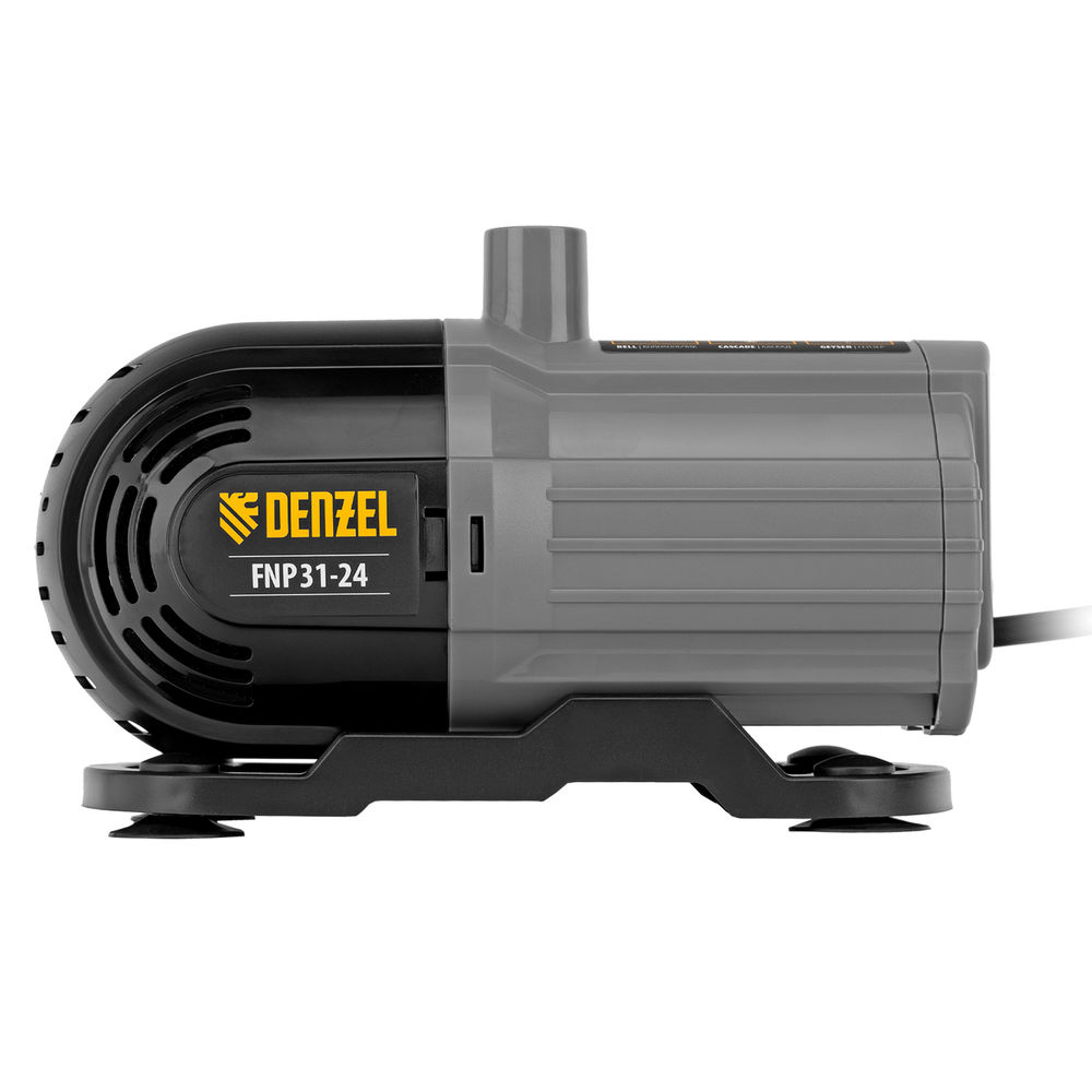 Насос фонтанный FNP31-24, 31 Вт, подъем 2,4 м, 1500 л/ч, колокольчик/2 каскада/гейзер Denzel (99031)