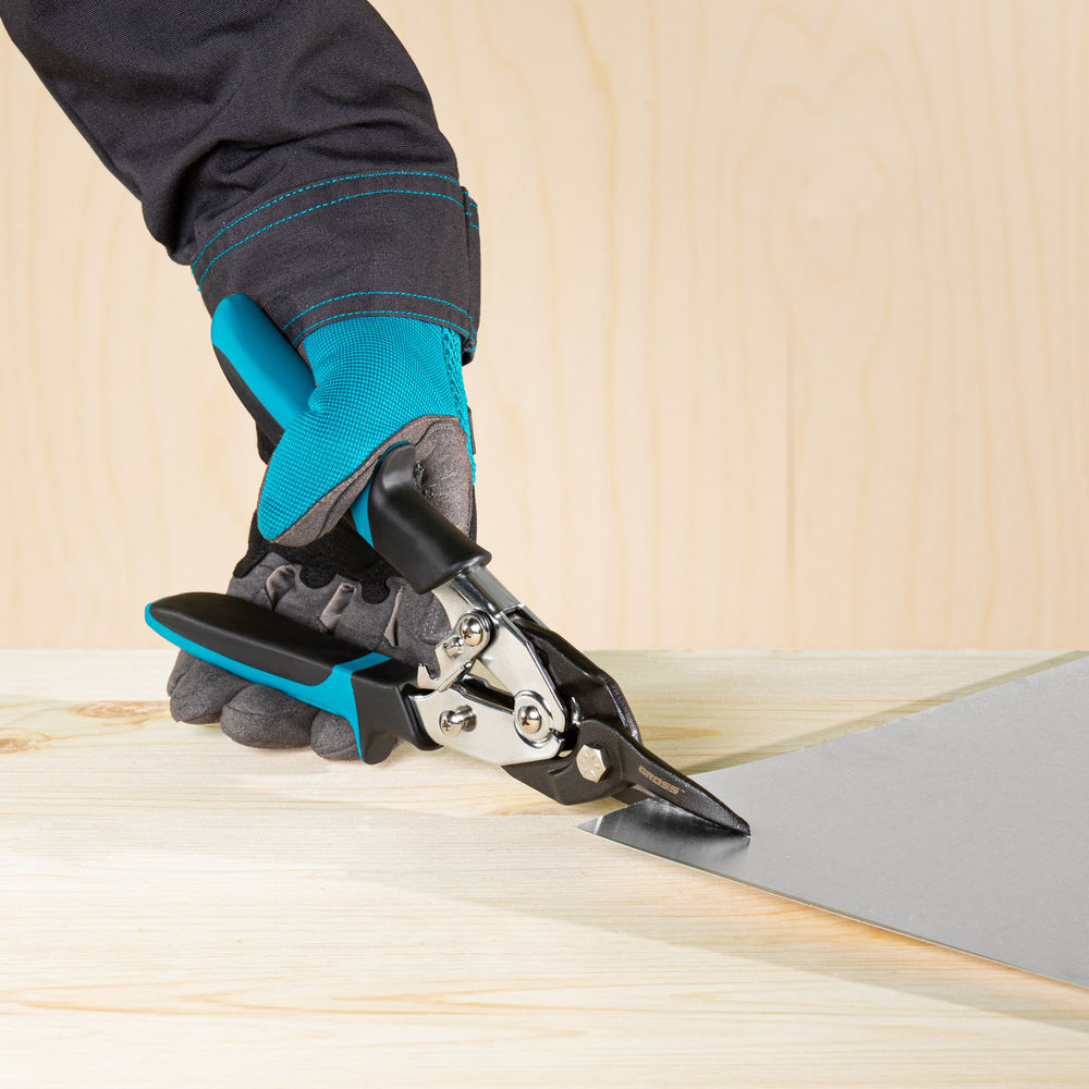 Ножницы по металлуPiranhaусиленные, 255 мм, прямой рез, сталь СrMo, двухкомпонентные рукоятки Gross