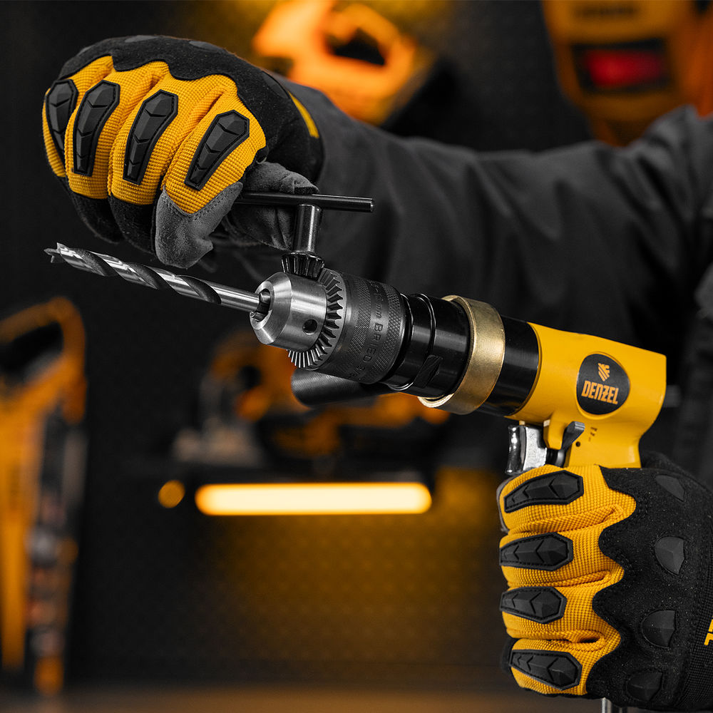 Пневматическая дрель PD500, 500 об/мин, 114 л/мин, 13 мм Denzel (57478)