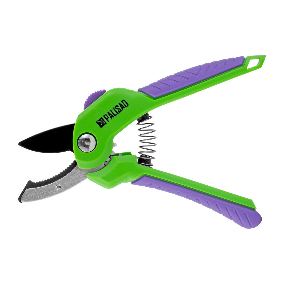 Секатор с наковальней, 210 мм, шестеренный привод, двухкомпонентные рукоятки, Palisad (60531)