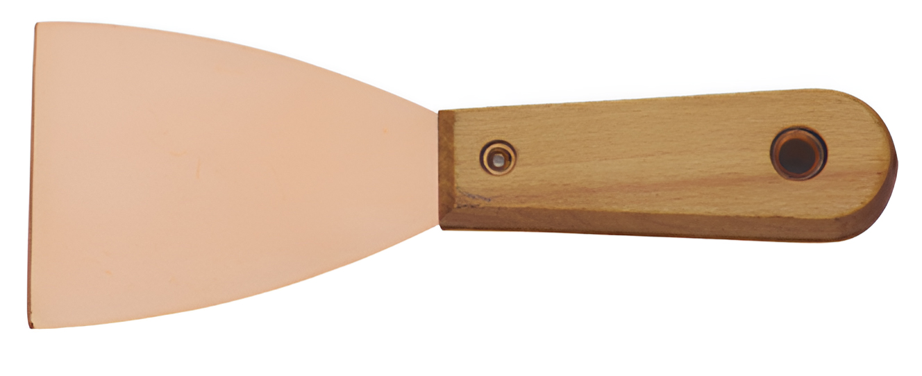 Шпатель малярный широкий 150 мм BeCu ручка деревянная искробезопасный 204E-1006, HORTZ