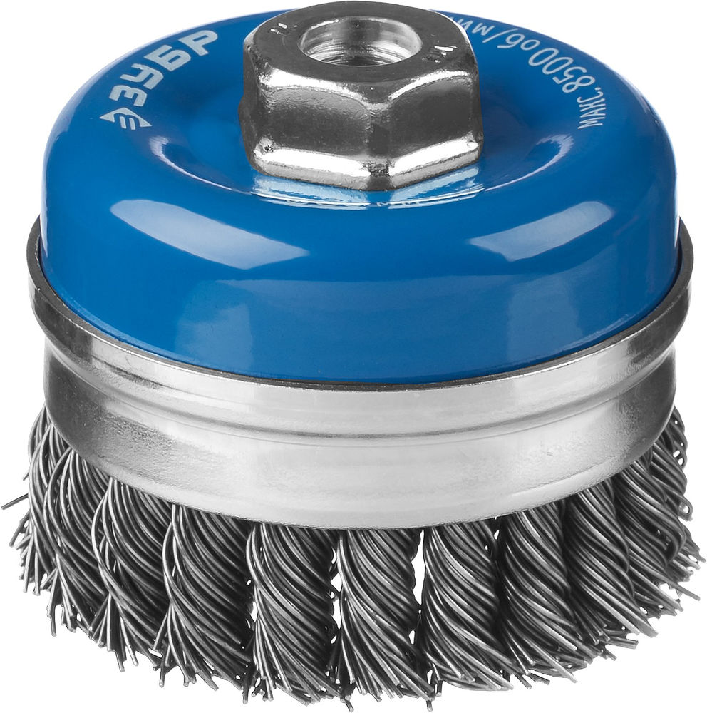 Щетка-крацовка чашечная для УШМ 80 мм, стальная проволока 0.8 мм ЗУБР Профессионал 35271-080_z02