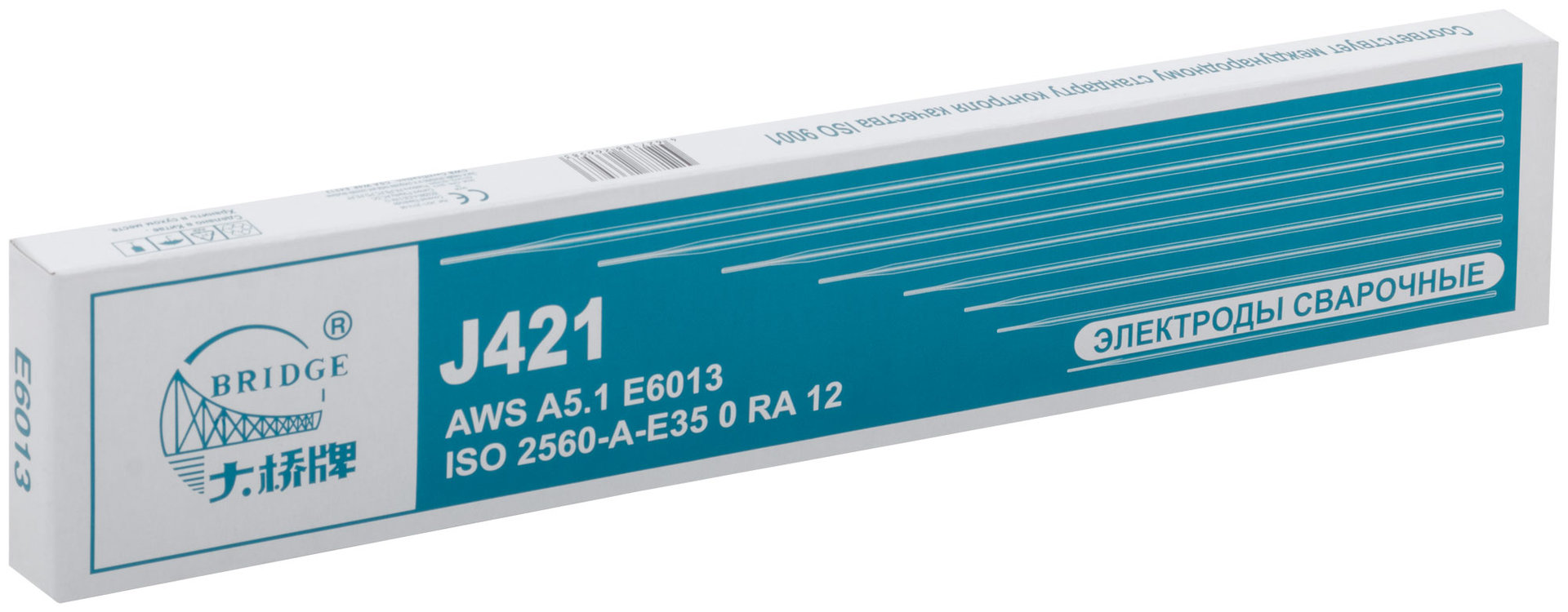 Электроды J421 Bridge (аналог ОК46) для низкоуглеродистых сталей 2,5 мм х 300 мм (коробка 1 кг) (81791)