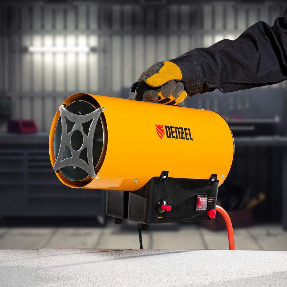 Газовая тепловая пушка GHG-15, 15 кВт, 500 м3/ч, пропан-бутан Denzel (96477)