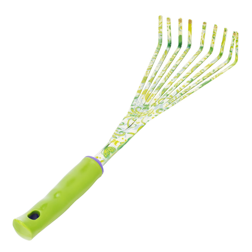 Грабли веерные 9 - зубые, 130 х 415 мм, стальные, пластиковая рукоятка, Flower Green, Palisad (620425)