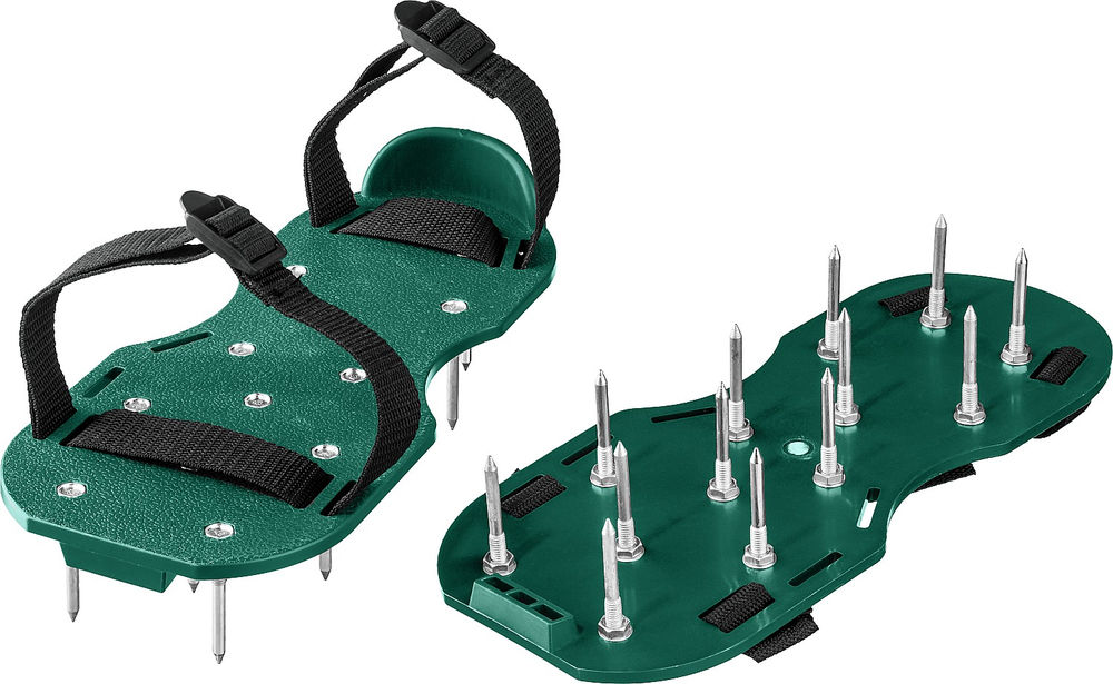 Ножной аэратор GA-26, 26 стальных шипов, длина 50 мм, для газона GRINDA 422111