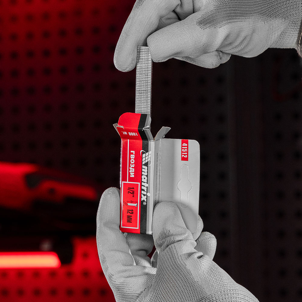 Гвозди, 12 мм, для мебельного степлера, со шляпкой, тип 300, 1000 шт Matrix (41512)