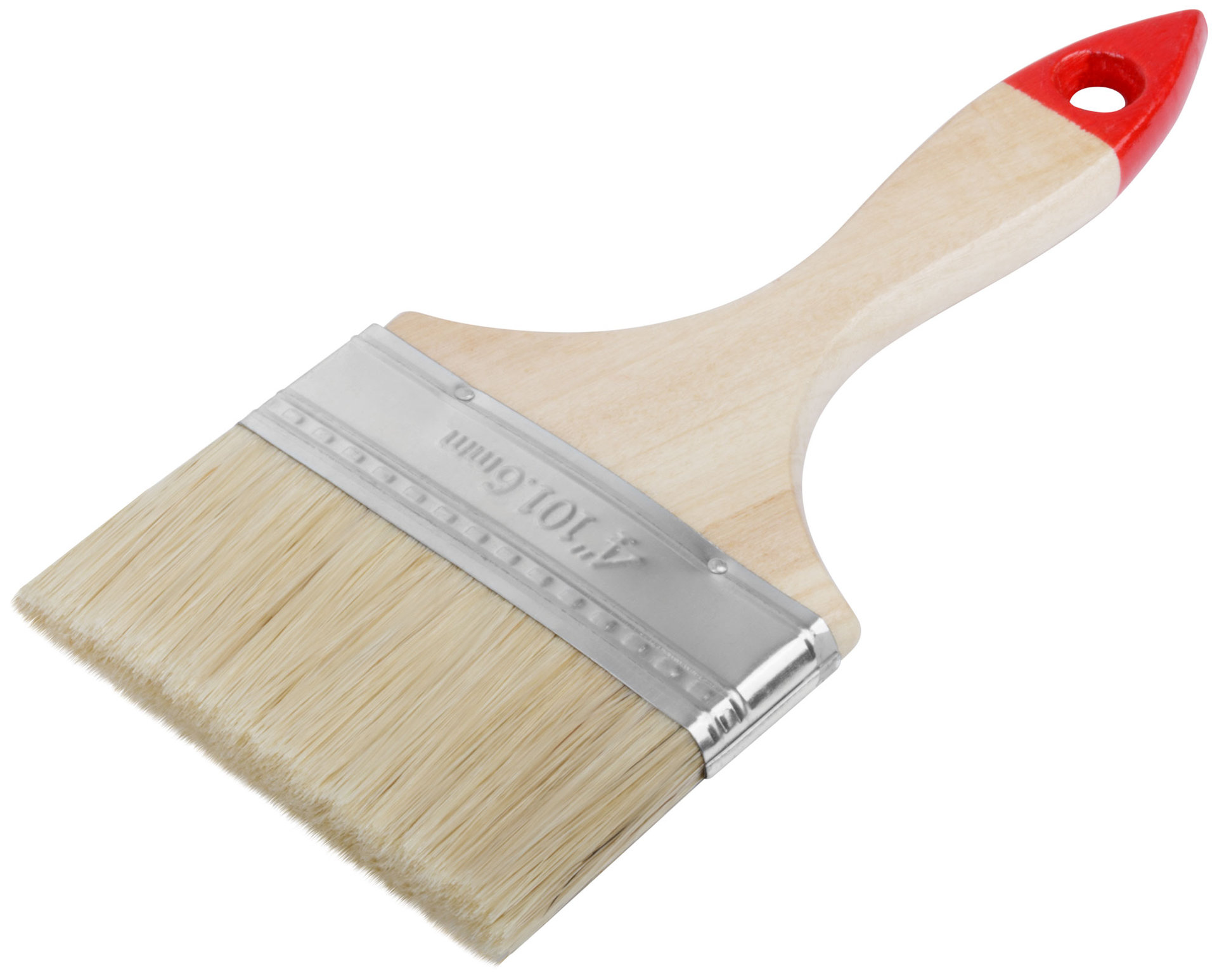 Кисть флейцевая Оптима, натур. cветлая щетина, деревянная ручка 4 (100 мм) (00818)