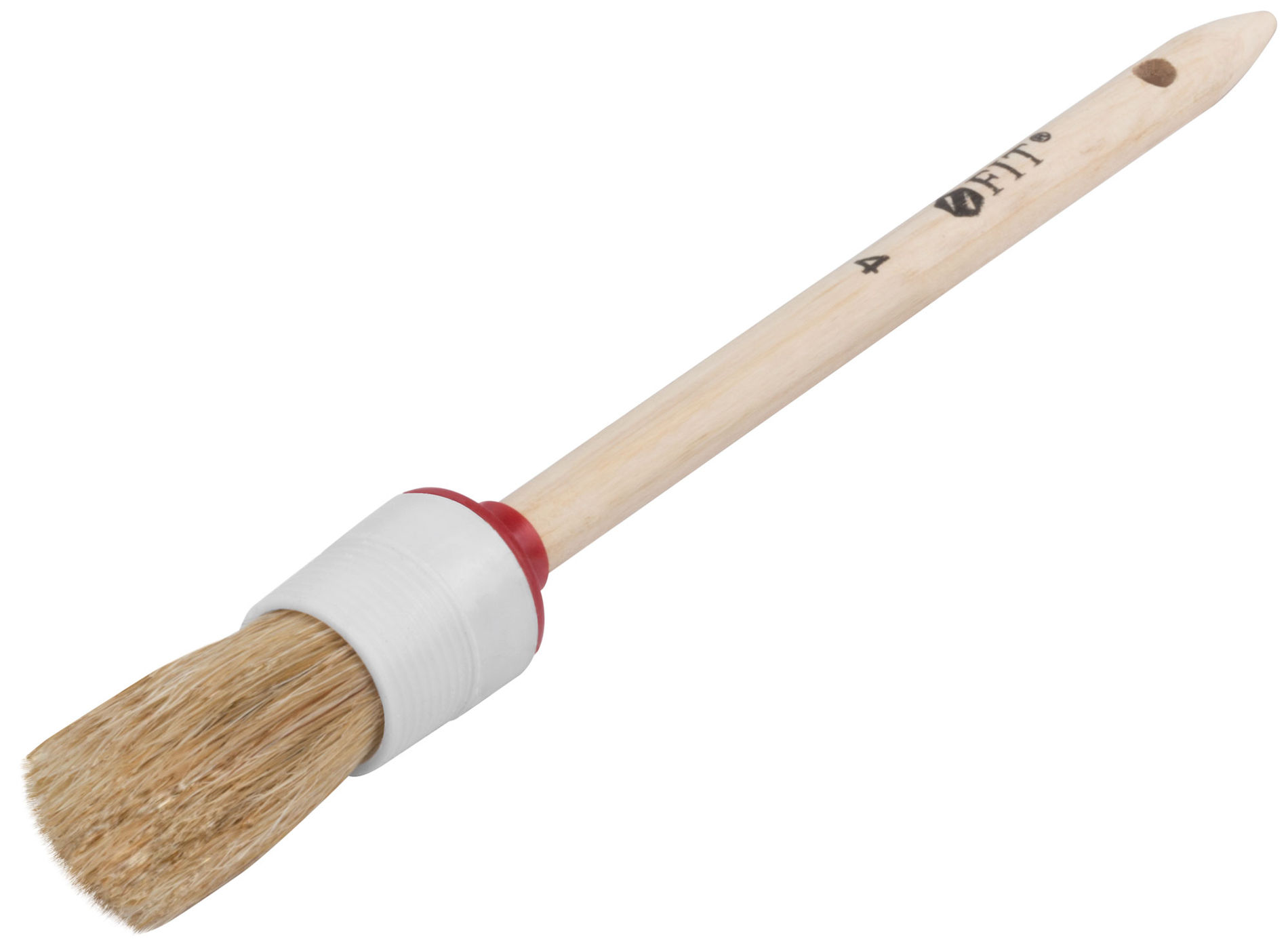 Кисть круглая, натуральная светлая щетина №4 ( 25 мм) (01303)