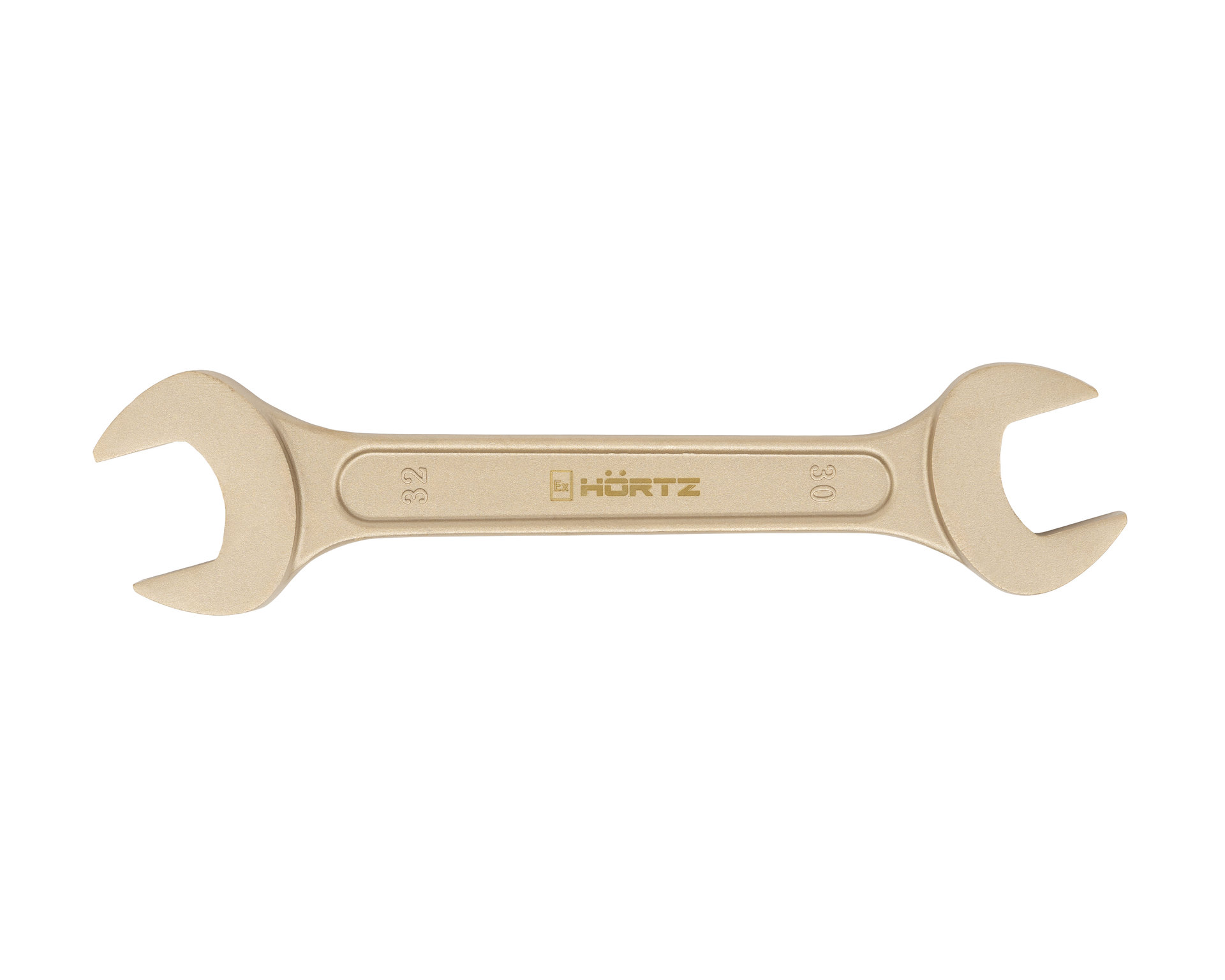 Ключ гаечный рожковый двусторонний 30х32 искробезопасный сплав AlCu, HORTZ