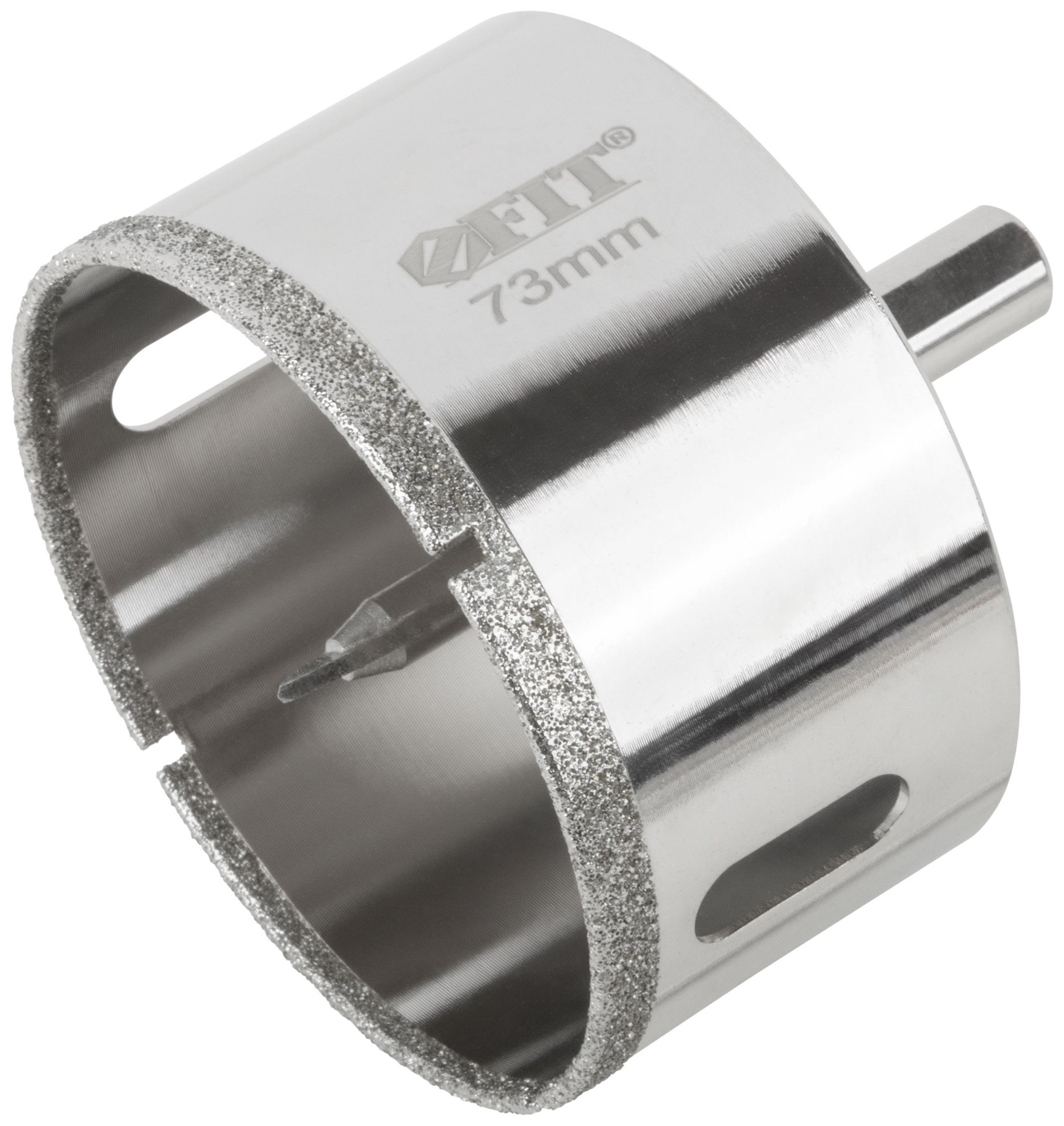 Коронка кольцевая по керамограниту, камню и кафелю алмазная с центровочным сверлом 73х70 мм (16227)