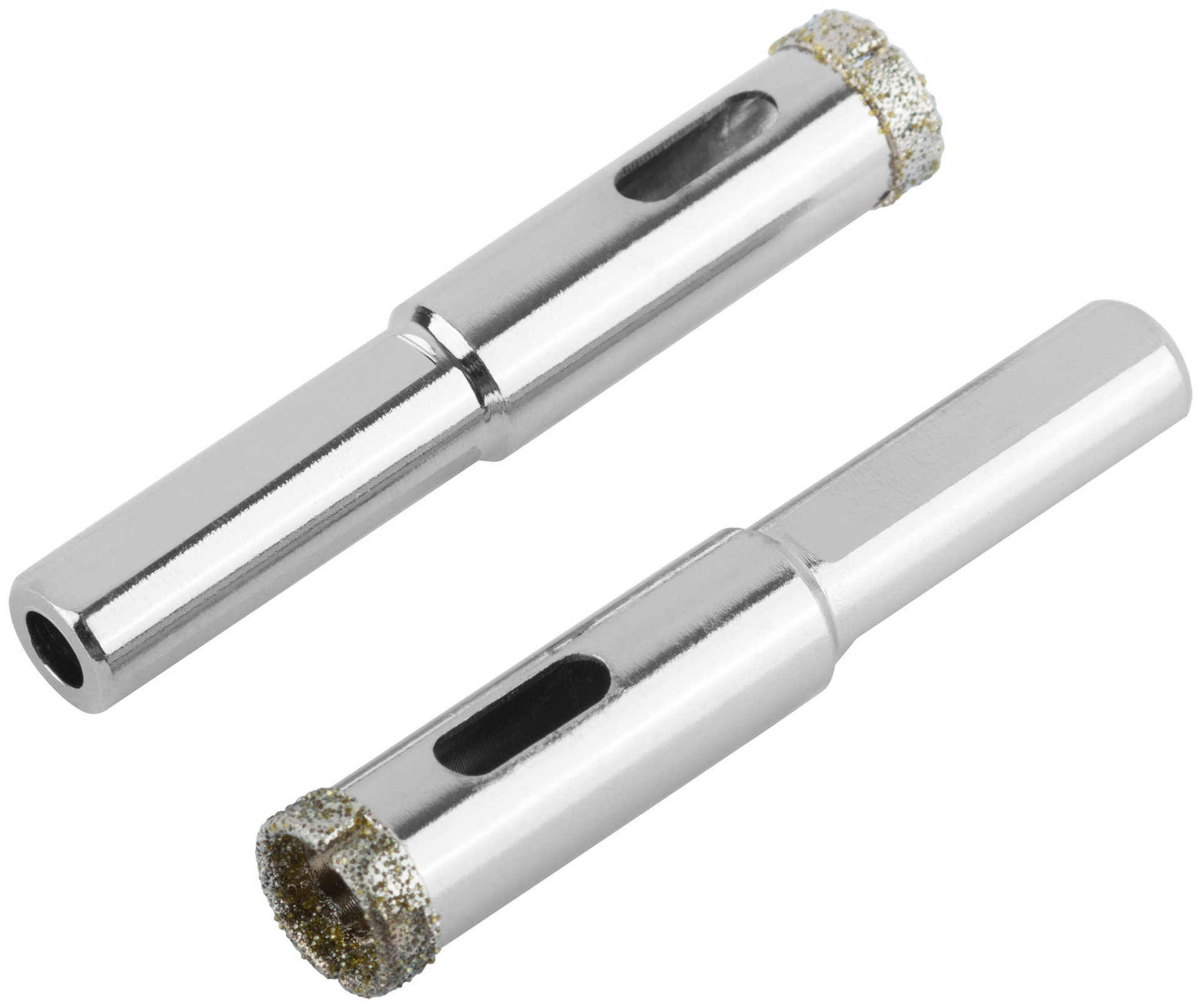 Коронки кольцевые по керамограниту, камню и кафелю алмазные, набор 2 шт., 12х65 мм (16204)