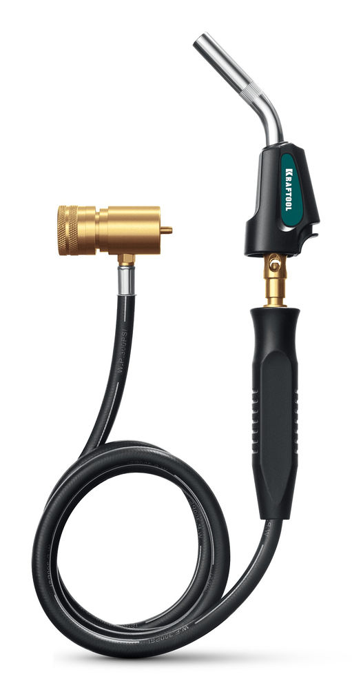 Газовая горелка Blue Fire KS-8000, со шлангом 1.4 м, с пьезоподжигом на баллон, турбо нагрев + 30%, 2000°C KRAFTOOL 55512