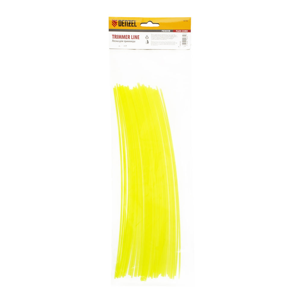 Леска для триммера, квадратная нарезанная 2 мм х 30 см, 50 шт Flex cord Denzel (96102)