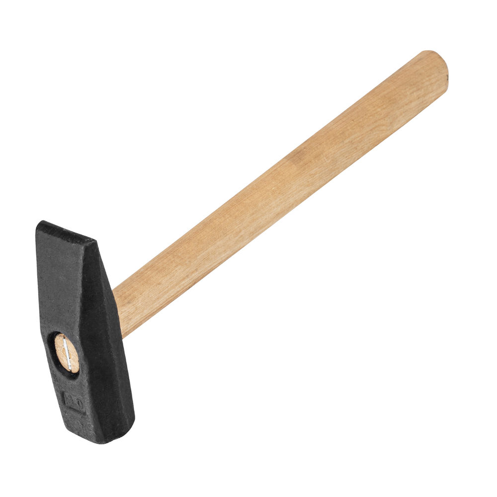 Молоток слесарный, 1000 г, квадратный боек, деревянная рукоятка Россия