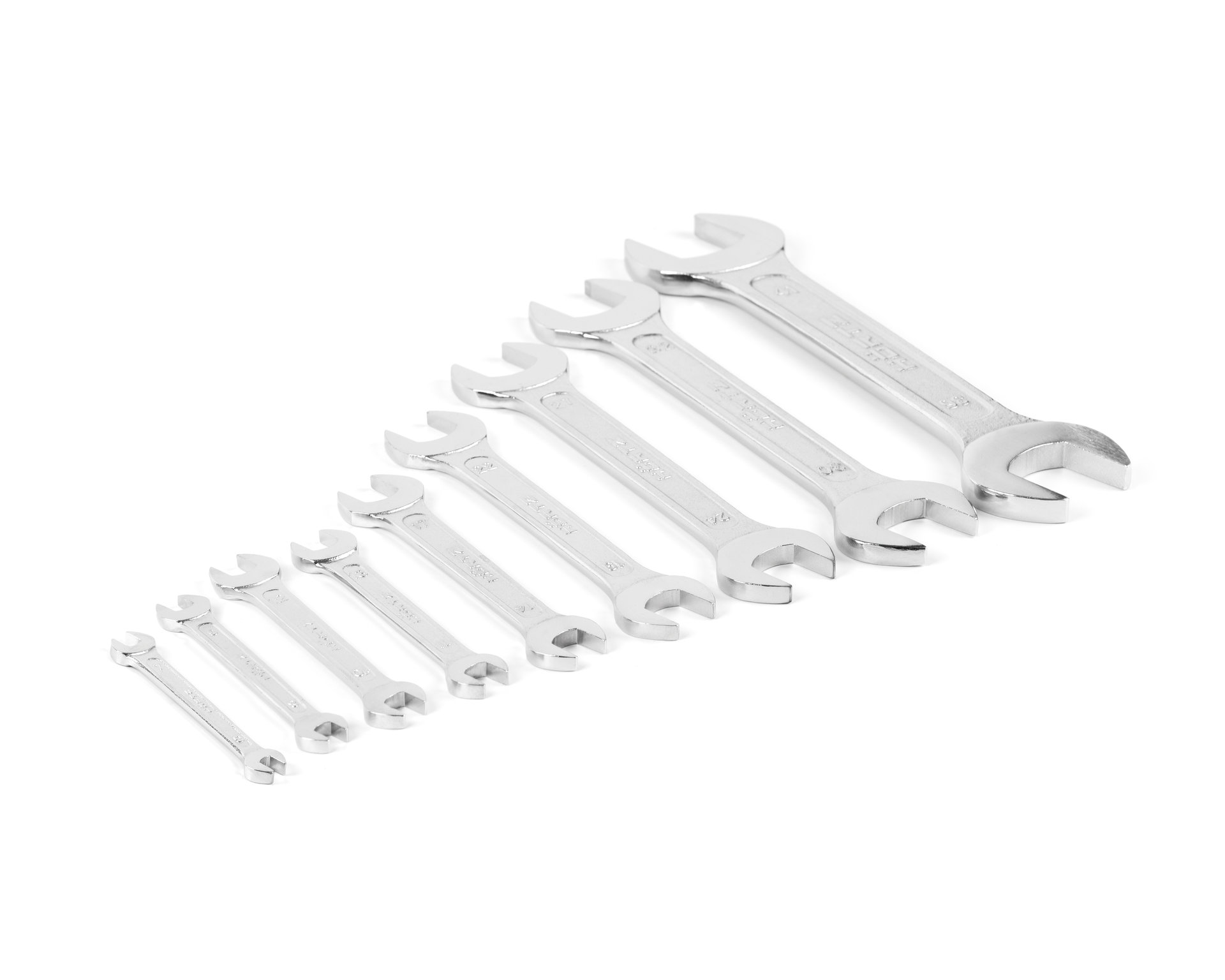 Набор ключей гаечных (рожковых) двусторонних 9 шт. (6-41) хромированных HORTZ