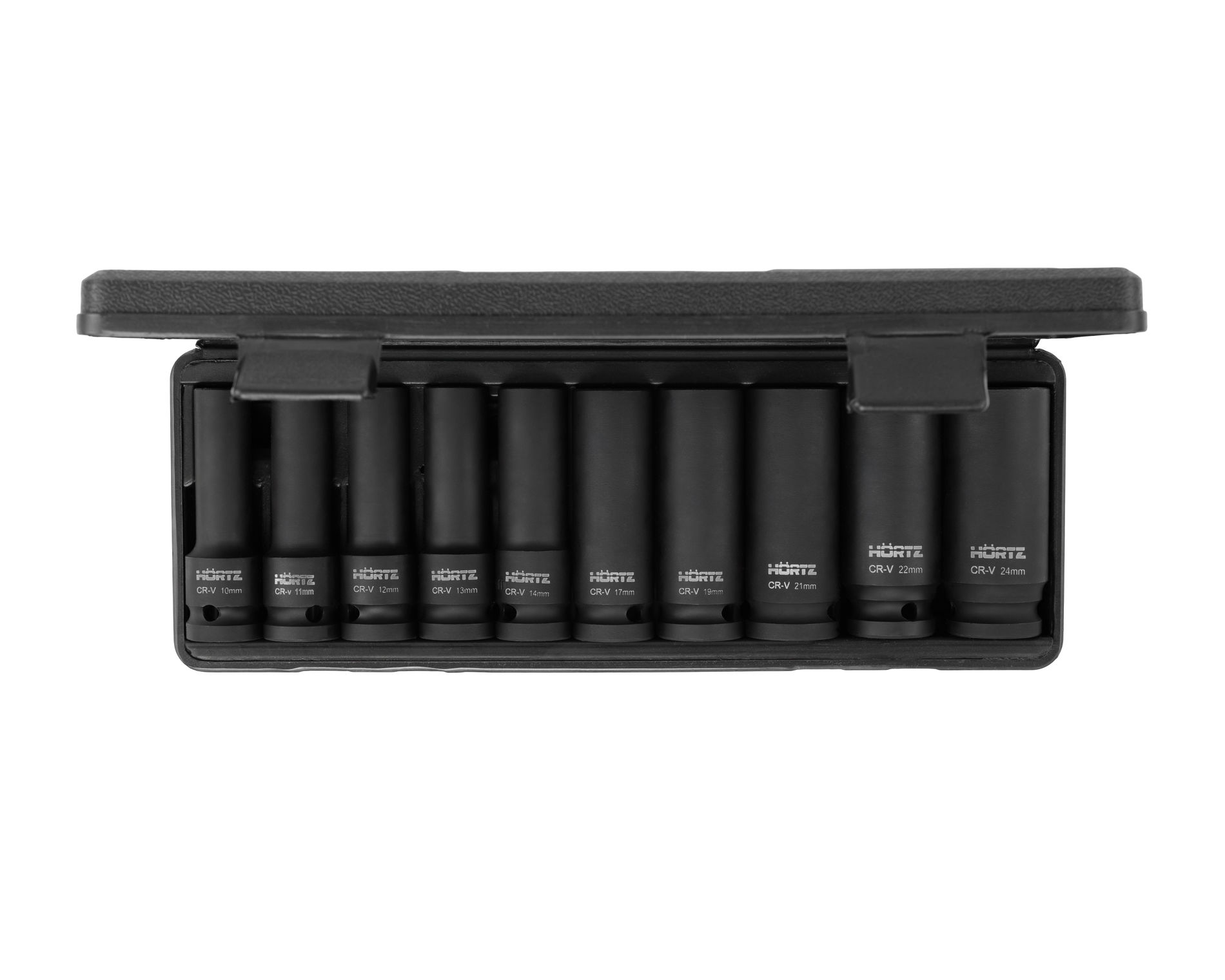 Набор ударных удлиненных головок 1/2" (10 - 24мм) 10 предметов, HORTZ