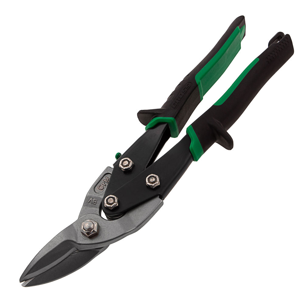 Ножницы по металлу Piranha, 250 мм, прямой и правый рез, сталь СrMo, двухкомпонентные рукоятки Gross