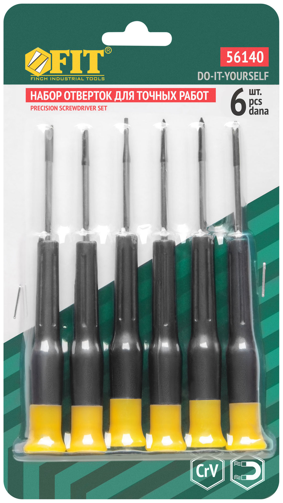 Отвертки для точных работ, 6 шт., PH/SL (56140)