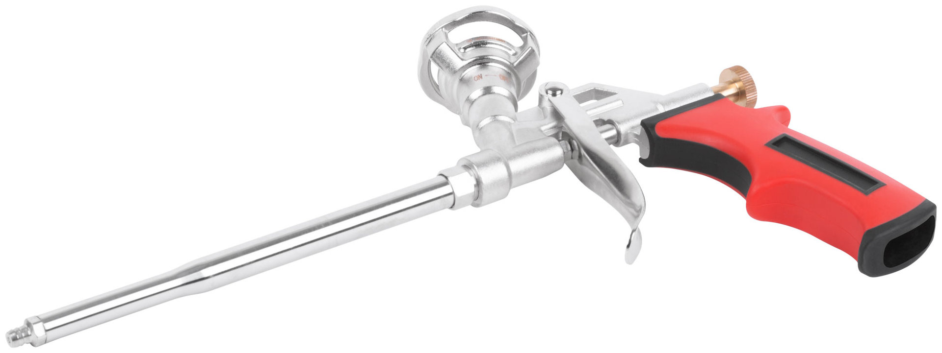 Пистолет для монтажной пены, прорезиненная ручка, поворотный верхний адаптор (14274)