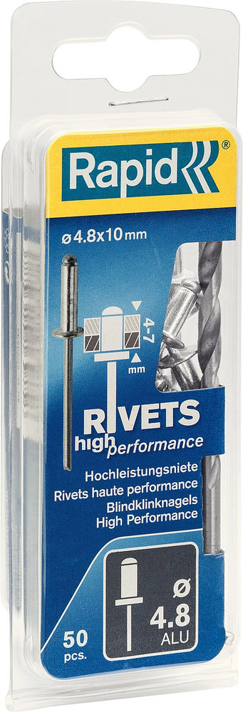 Алюминиевая заклепка 4.8 х 10 мм, 50 шт RAPID 5000387