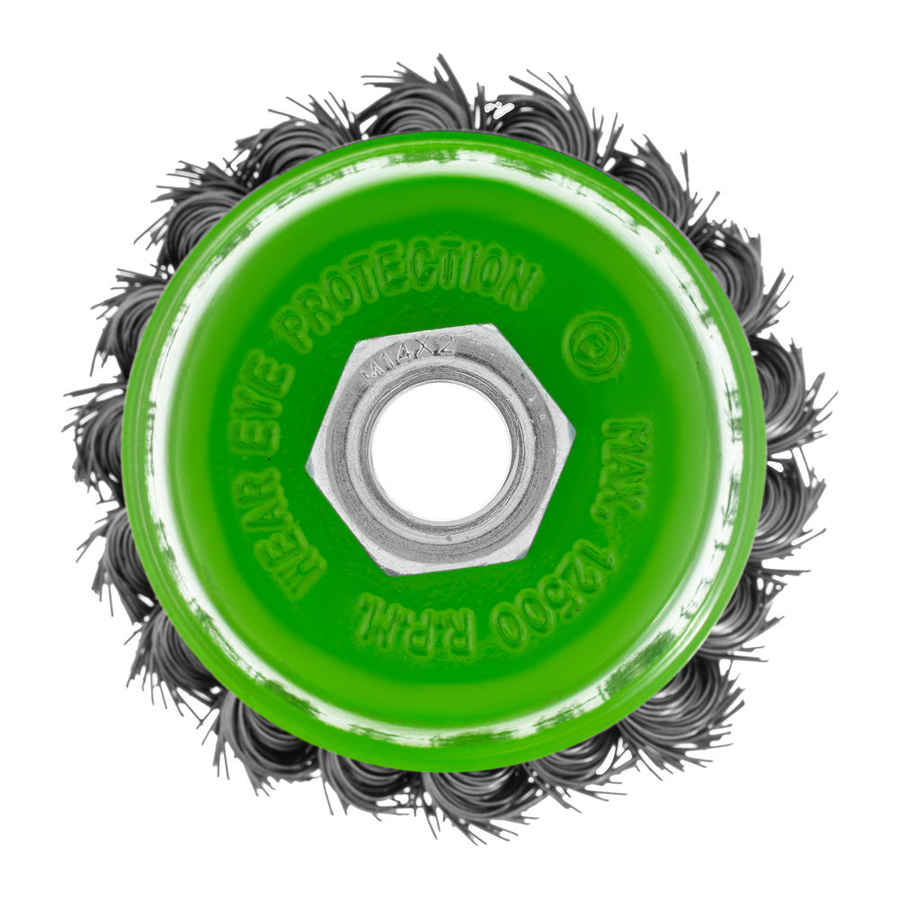 Щетка для УШМ, 75 мм, М14, чашка, крученая металлическая проволока Сибртех (746247)