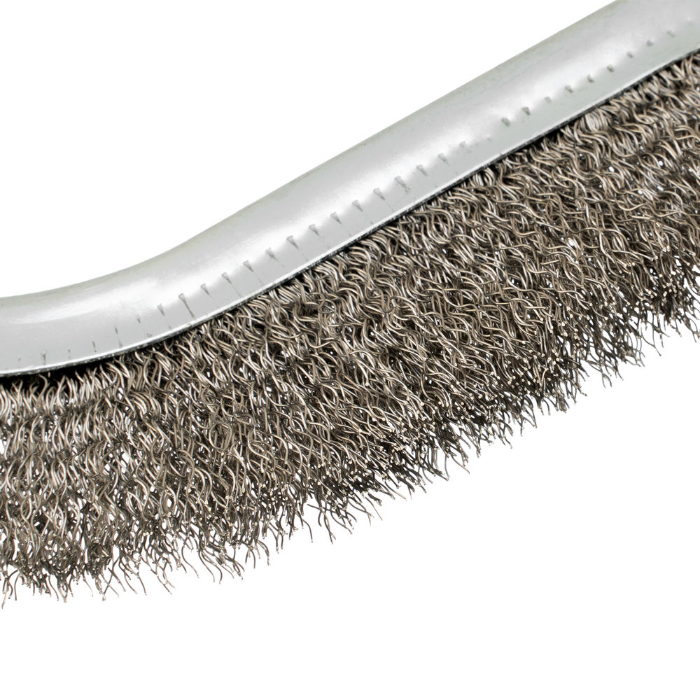 Щетка металлическая с пластмассовой ручкой, нержавеющая проволока DENZEL (748287)