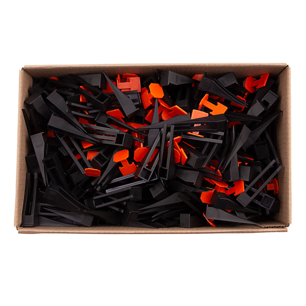 Система выравнивания плитки СВП - комплект: зажим + клин 250/250 шт Сибртех (88075)