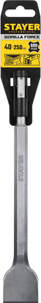 Зубило плоское изогнутое Gorilla Force, 40 х 250 мм, SDS-Plus STAYER Professional 29354-40-250_z02
