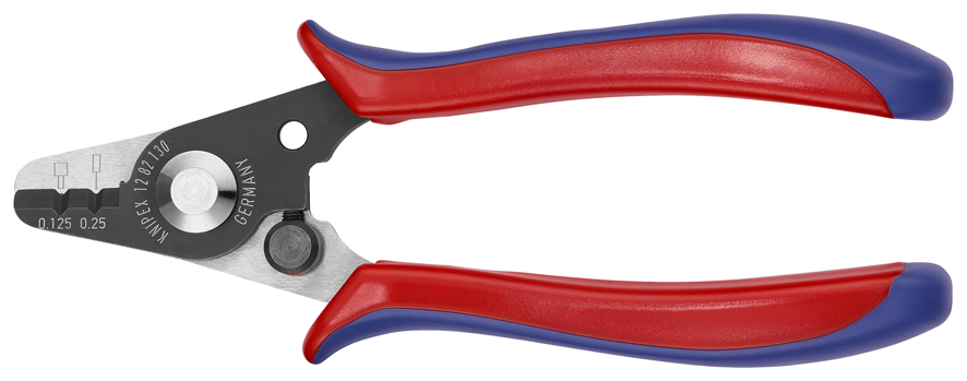 Стриппер для удаления первичной (O 0.125 мм) и вторичной (O 0.25 мм) оболочек оптоволокна, 130 мм, SB (KN-1282130SB)