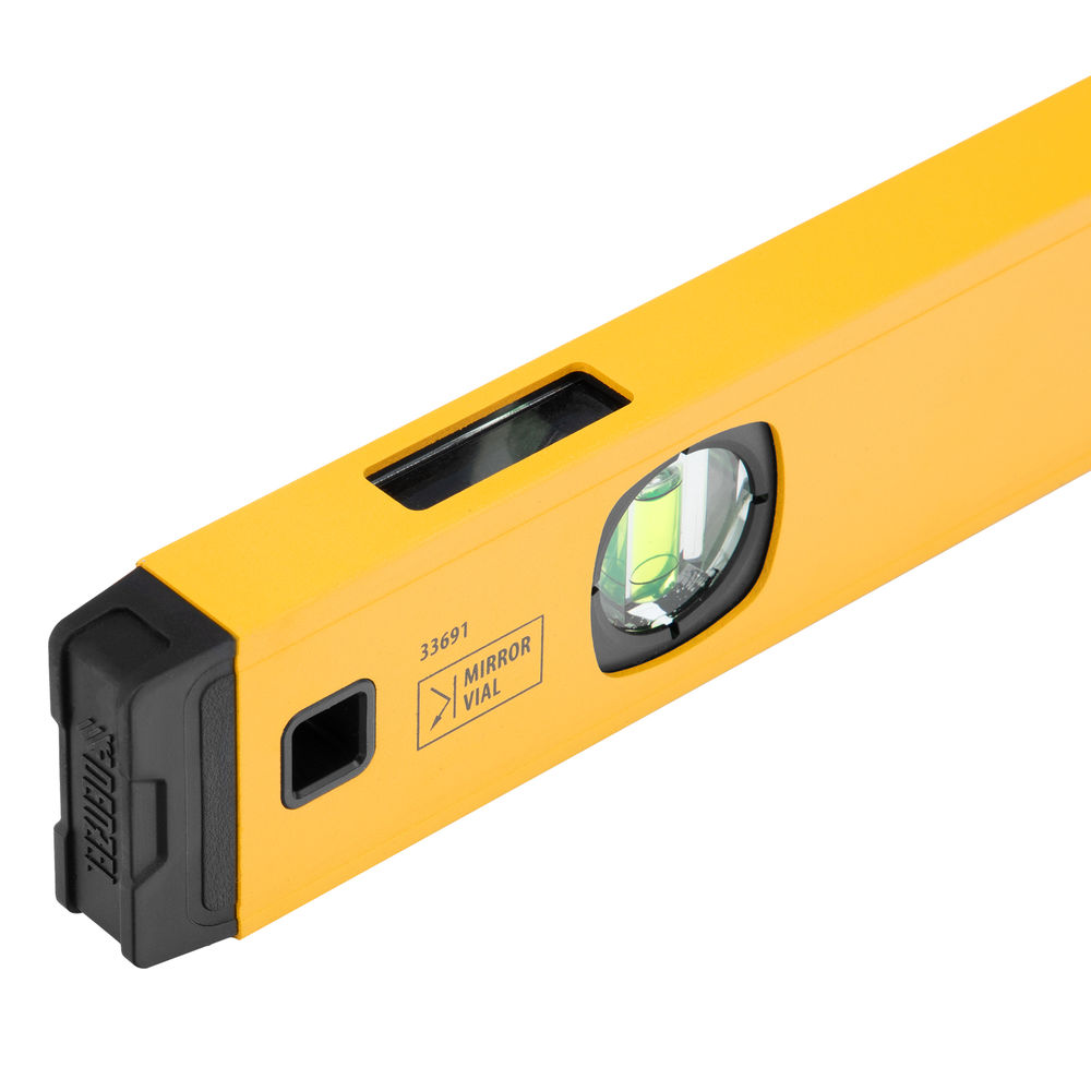 Уровень алюминиевый, магнит, фрезерованный, 3 глазка (1 зеркал.) 0,5 мм/м, 600 мм Denzel (33691)