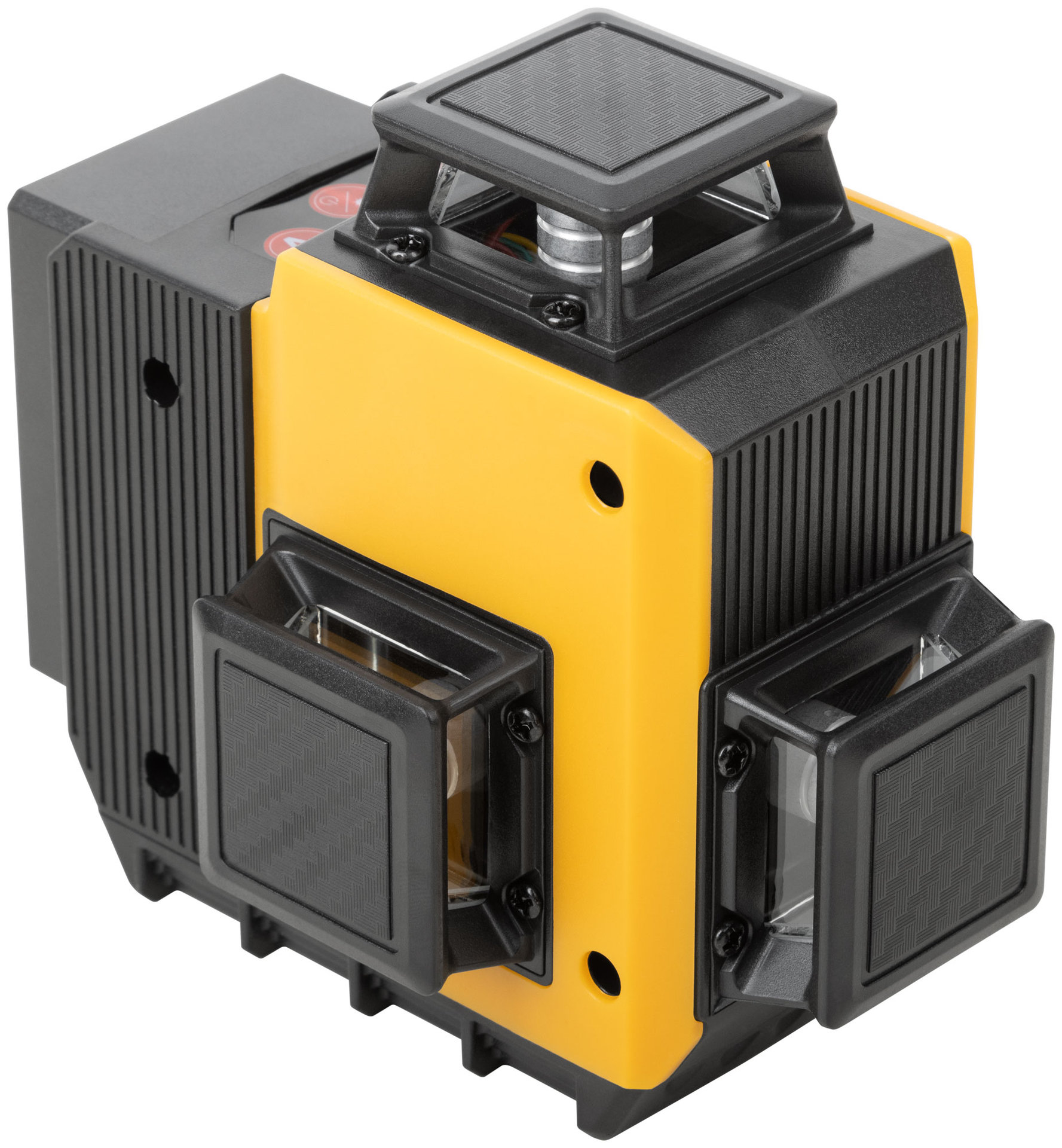 Уровень лазерный самоуспокаивающийся аккумуляторный Li-Ion, мультипризменный 3х360°, зеленый луч, диапазон 20 м, кейс (18670)