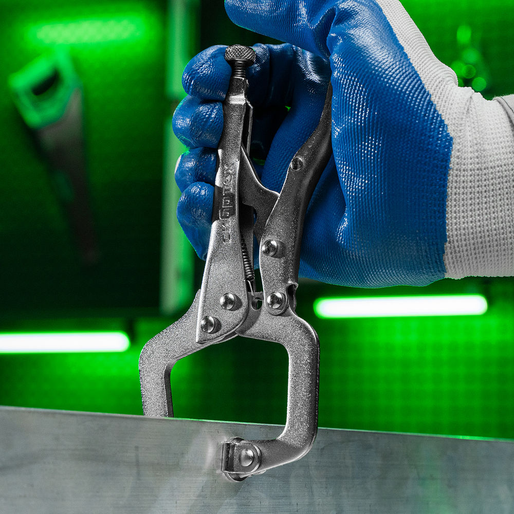 Зажим ручной, увеличенный захват, подвижные губки, 170 мм Сибртех (18425)