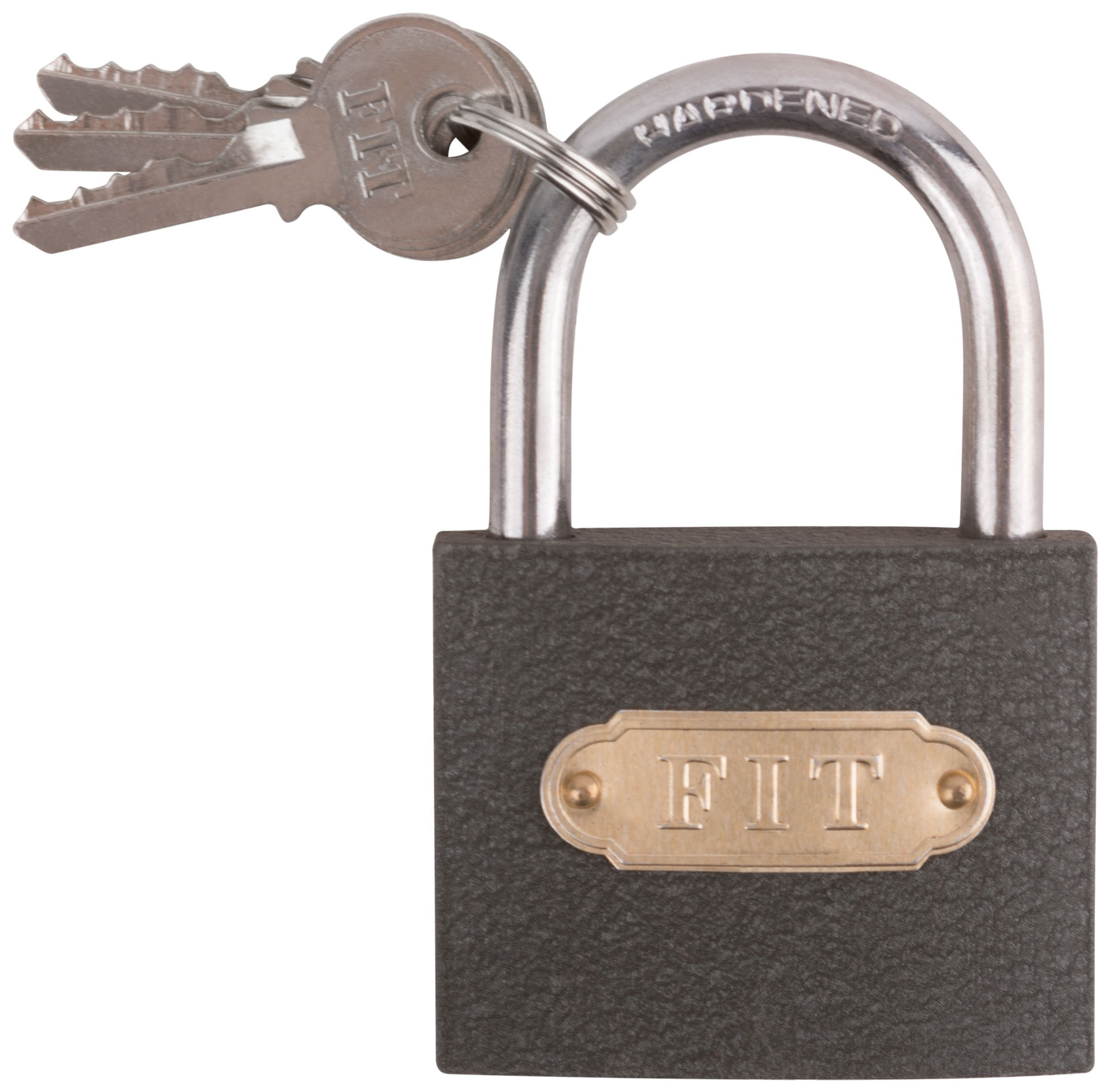 Замок навесной железный 60х48 мм, стальная дужка 7,5 мм (67163)