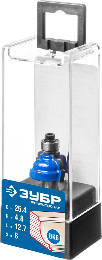 Фреза кромочная калевочная №7 25.4?13 мм радиус 4.8 мм ЗУБР Профессионал 28709-25.4