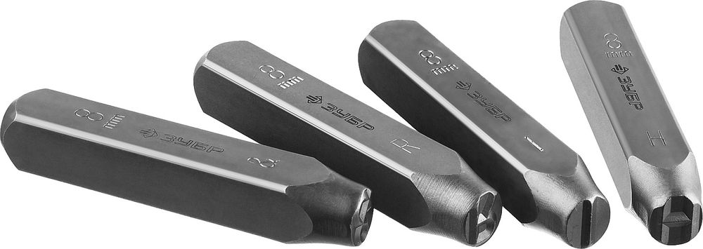 Клейма штамповочные буквенные 8 мм латиница Профессионал ЗУБР 21505-08