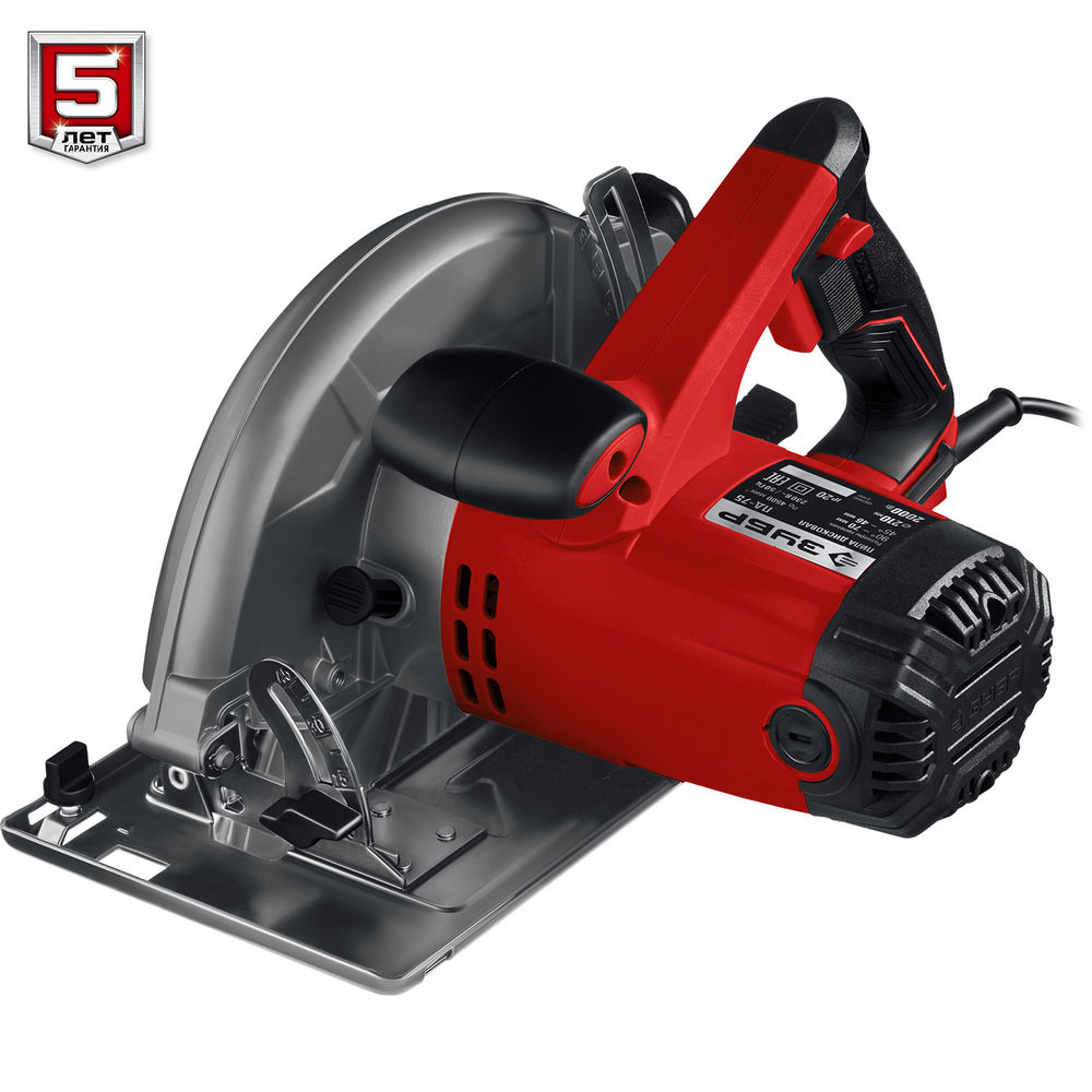 Пила циркулярная (дисковая) d 210 мм 2000 Вт ЗУБР ПД-75