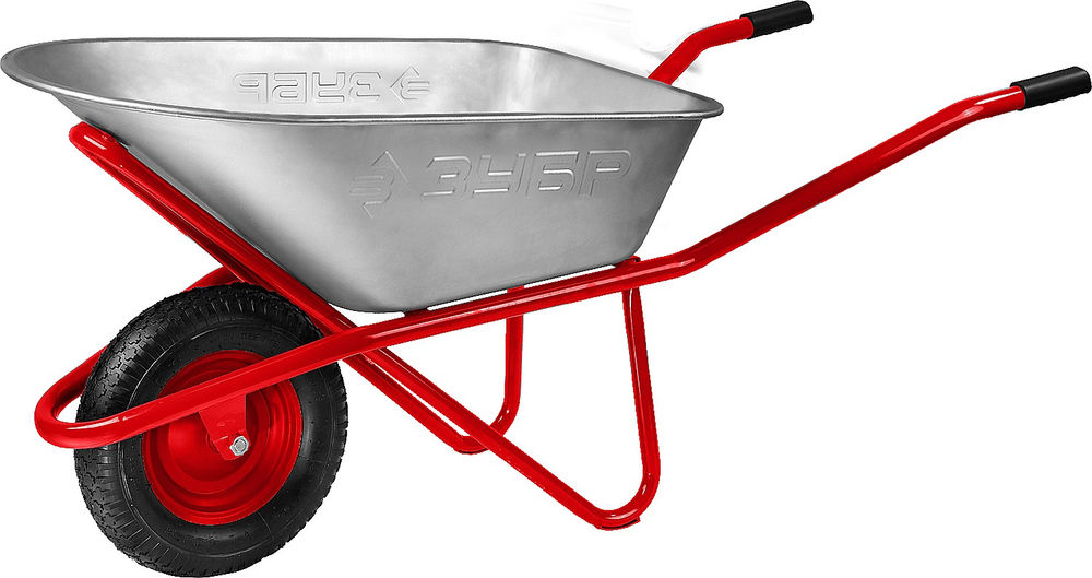 Строительная тачка 90 л, 180 кг, одноколесная, пневматическое колесо ЗУБР Т-12 39960