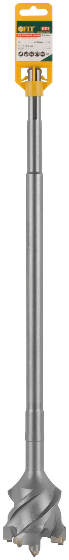 Бур проломной по бетону SDS MAX Профи 80x600 мм (33374)