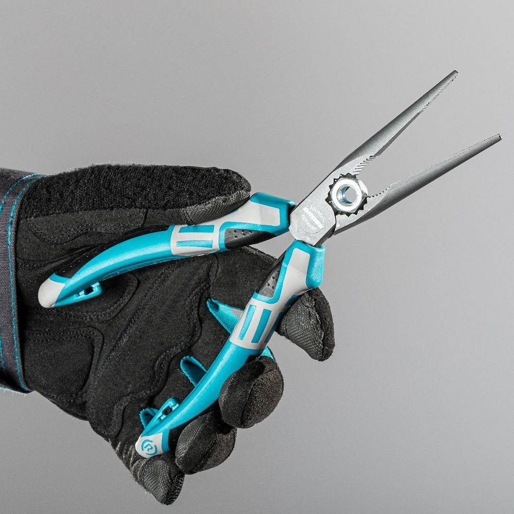 Длинногубцы прямые 205 мм, трехкомпонентные рукоятки Gross (17171)