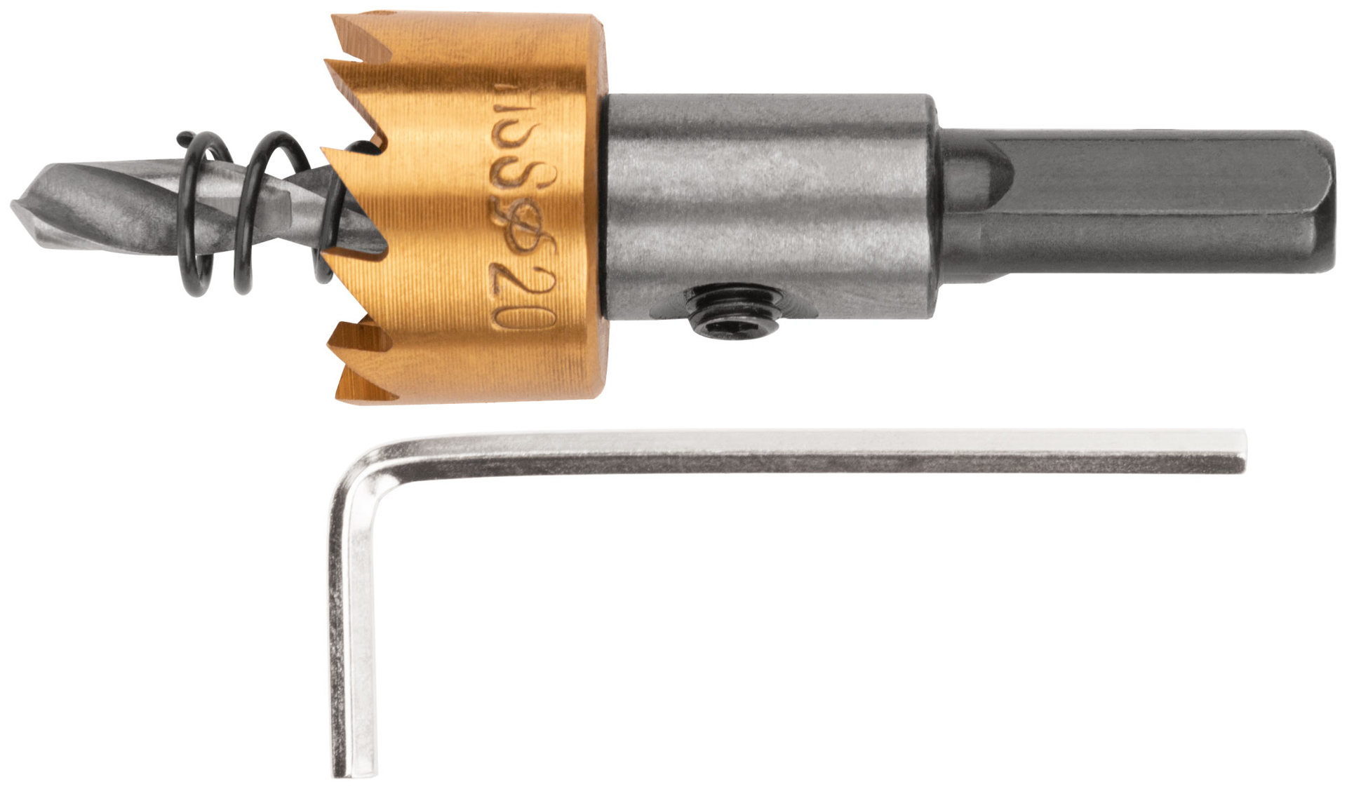 Коронка кольцевая по металлу, HSS сталь, титановое покрытие 20 мм (36860)