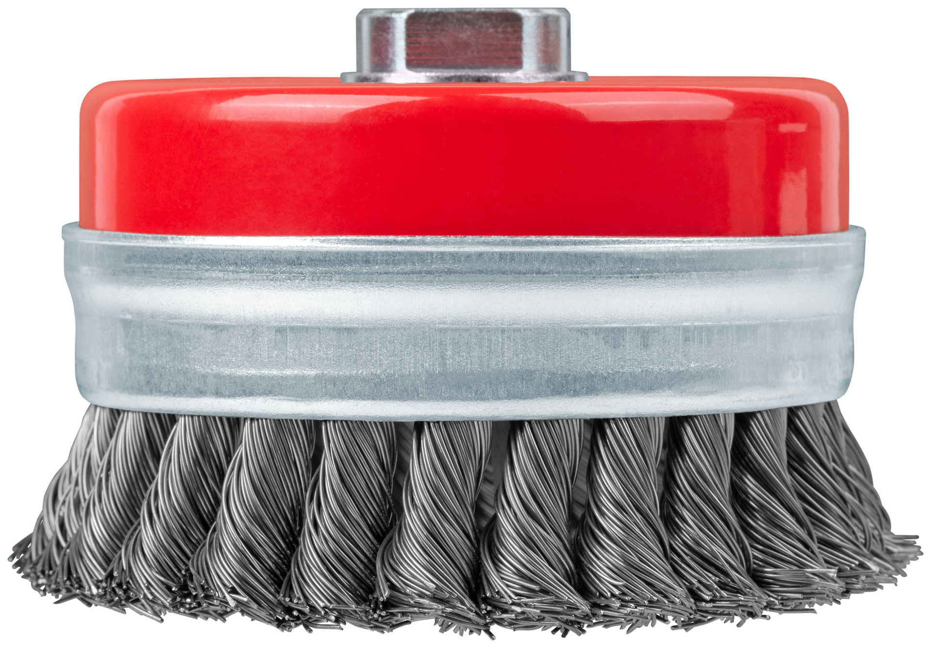 Корщетка-чашка, гайка М14, стальная витая проволока с бандажом, Профи 100 мм (39510)