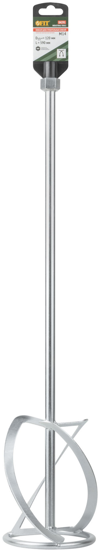 Миксер для легких строительных смесей усиленный Профи, хвостовик М14, 120х590 мм (04291)