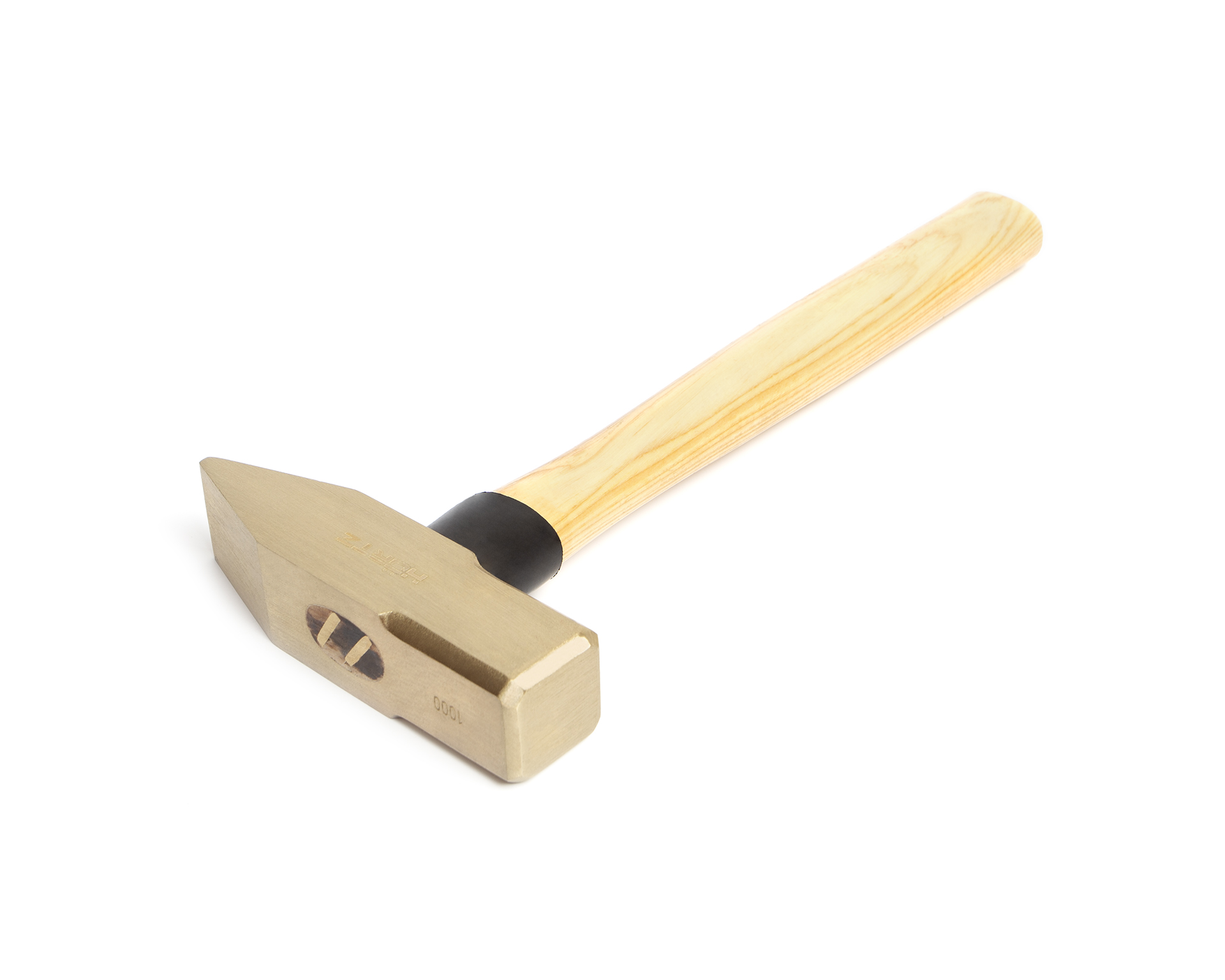 Молоток слесарный 1.0 квадратный боек сплав AlCu искробезопасный с деревянной рукояткой HORTZ