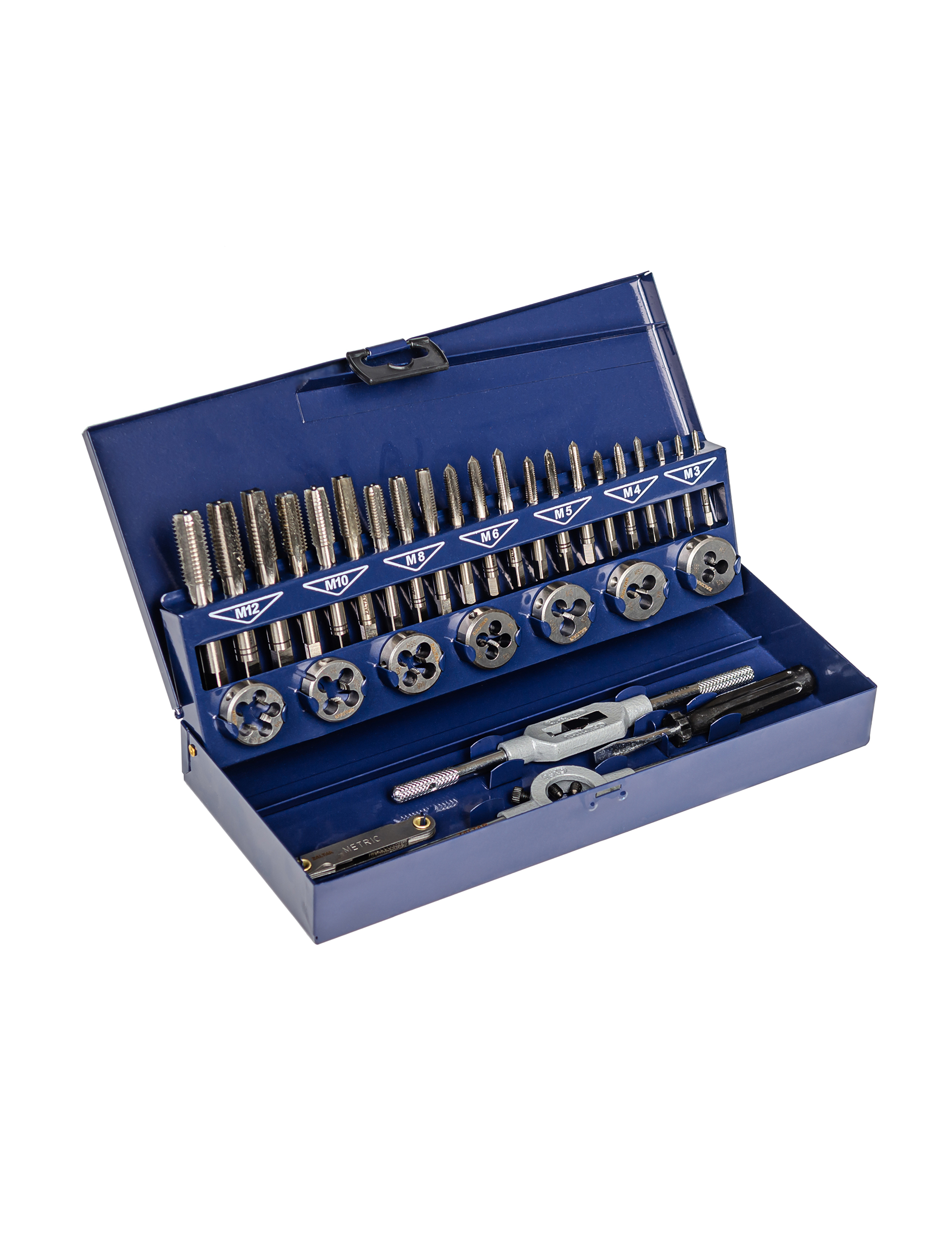 Набор резьбонарезного инструмента CM 15 HSS, 32 пр., M3-M4-M5-M6-M8-M10-M12 (ZA-10711)
