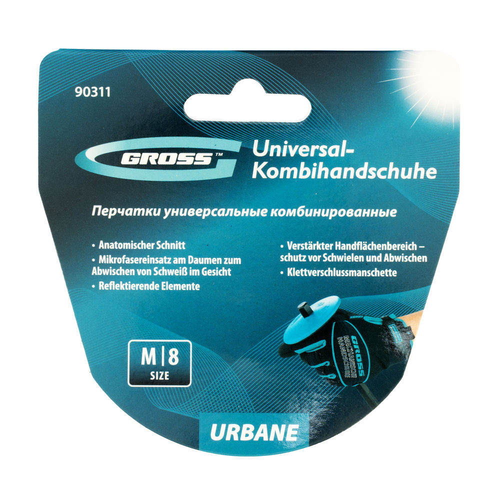 Перчатки универсальные комбинированные, URBANE, размер M (8) Gross (90311)