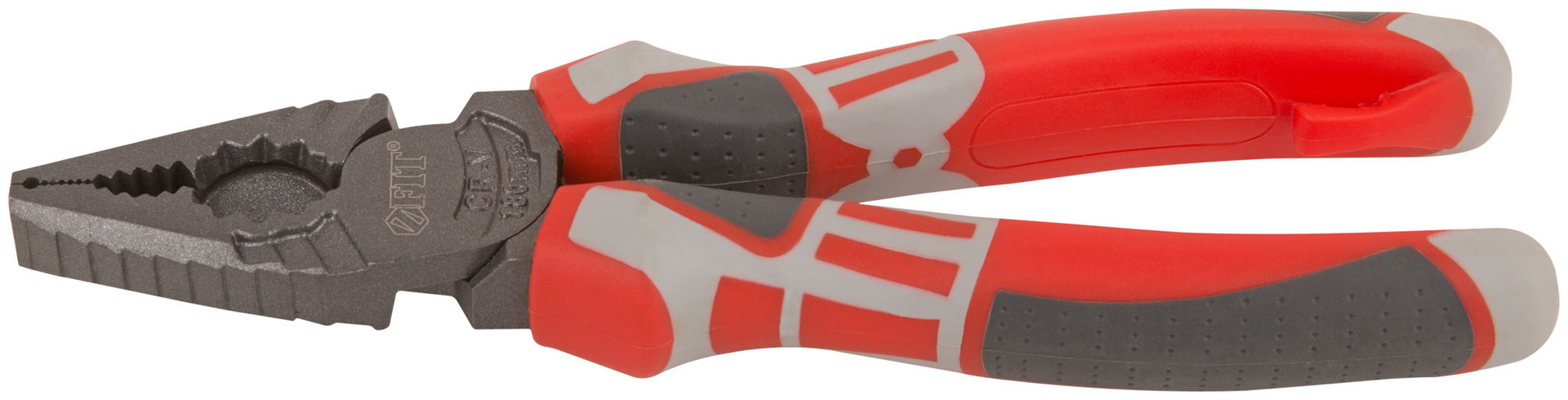 Плоскогубцы комбинированные Эталон, CrV сталь, ребра жесткости на губках, тефлоновое покрытие, 3К прорезиненные ручки 180 мм (50694)
