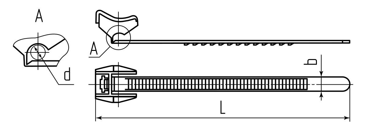 Подвес ПКТ 160 (черн) (100шт) (Fortisflex) (57550)
