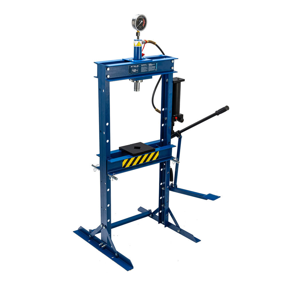 Пресс гидравлический с манометром и педалью, 12 т (комплект из 2 частей) Stels (52312)